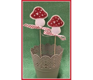 Stickdatei ITH - Glücksbringer Pilz Anhänger & Stecker